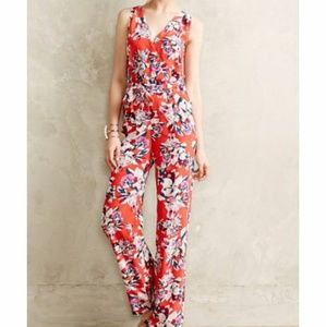 SILK ANTHROPOLOGIE JUMPSUIT